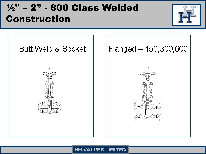 ½” – 2” - 800 Class Welded Construction Butt Weld & Socket Flanged – ½” – 2” - 800 Class Welded Construction Butt Weld & Socket Flanged –