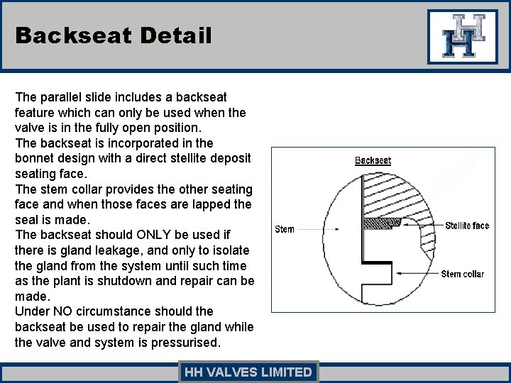 Backseat Detail The parallel slide includes a backseat feature which can only be used Backseat Detail The parallel slide includes a backseat feature which can only be used