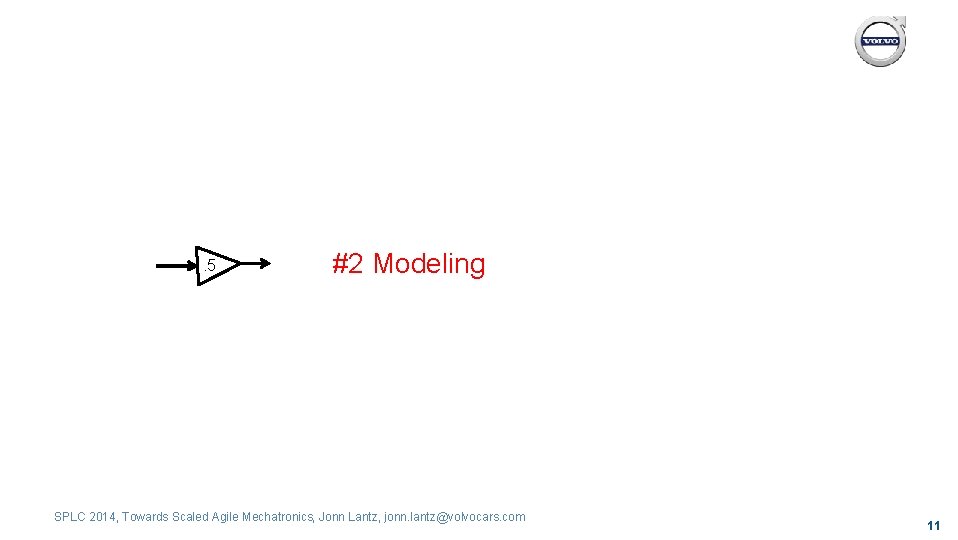 . 5 #2 Modeling SPLC 2014, Towards Scaled Agile Mechatronics, Jonn Lantz, jonn. lantz@volvocars.