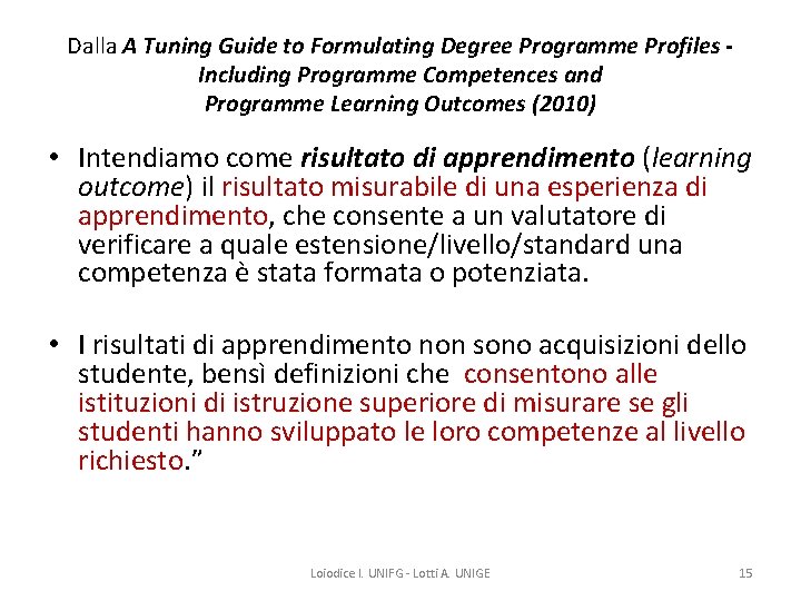 Dalla A Tuning Guide to Formulating Degree Programme Profiles Including Programme Competences and Programme