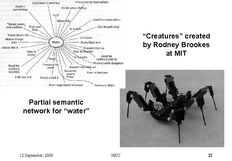 “Creatures” created by Rodney Brookes at MIT Partial semantic network for “water” 12 September,