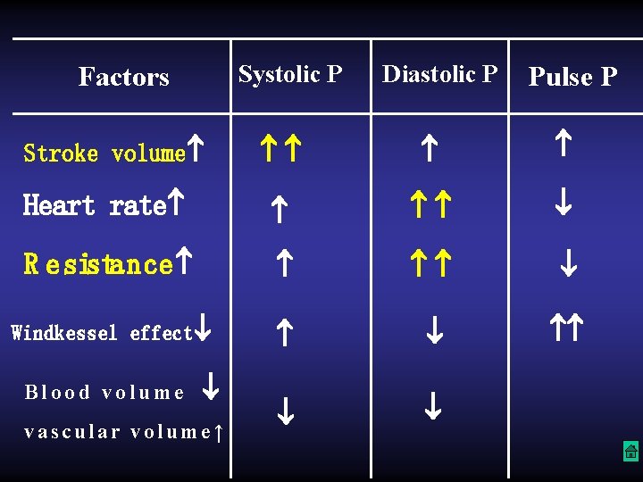 Systolic P Factors Diastolic P Pulse P Heart rate R esistance Windkessel effect Stroke