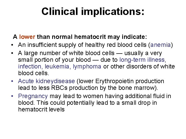 Range hct normal Pediatric Reference