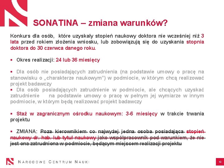 SONATINA – zmiana warunków? Konkurs dla osób, które uzyskały stopień naukowy doktora nie wcześniej