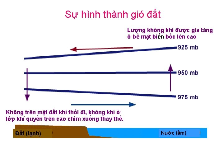 Sự hình thành gió đất Lượng không khí được gia tăng ở bề mặt