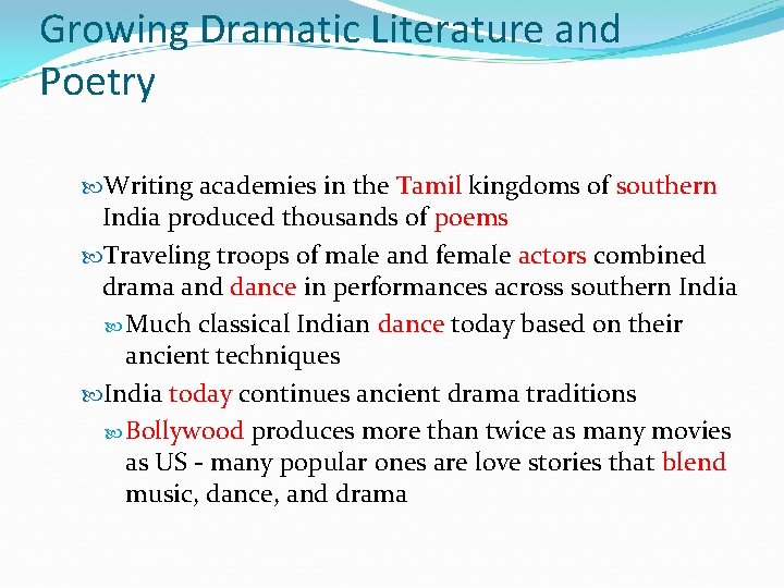 Growing Dramatic Literature and Poetry Writing academies in the Tamil kingdoms of southern India