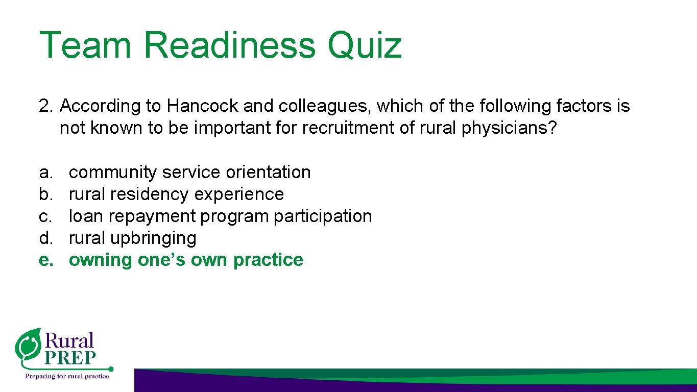 Team Readiness Quiz 2. According to Hancock and colleagues, which of the following factors Team Readiness Quiz 2. According to Hancock and colleagues, which of the following factors