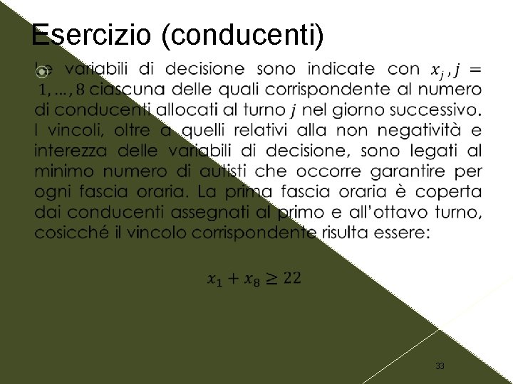 Esercizio (conducenti) 33 