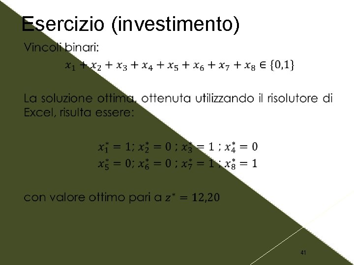 Esercizio (investimento) 41 