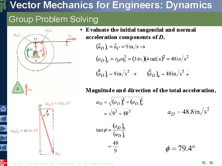Tenth Edition Vector Mechanics for Engineers: Dynamics Group Problem Solving • Evaluate the initial