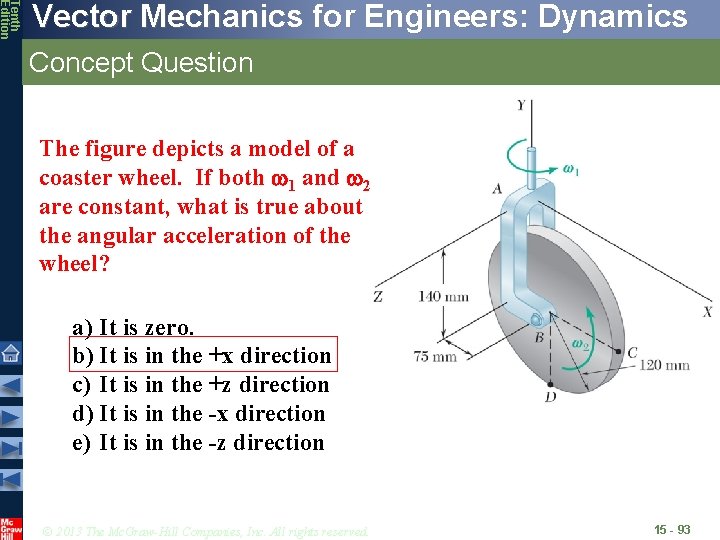 Tenth Edition Vector Mechanics for Engineers: Dynamics Concept Question The figure depicts a model