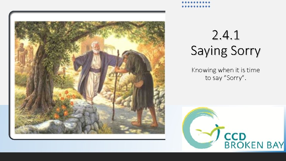 2. 4. 1 Saying Sorry Knowing when it is time to say ”Sorry”. 2. 4. 1 Saying Sorry Knowing when it is time to say ”Sorry”.