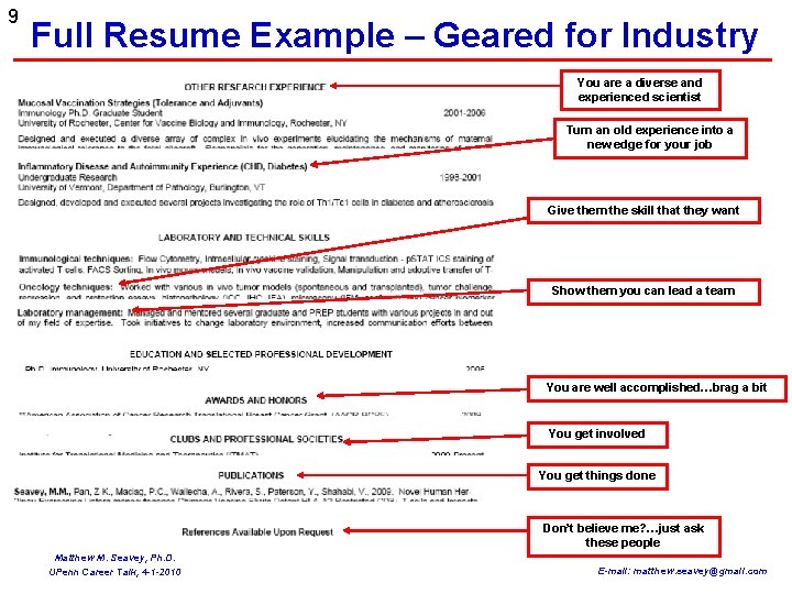 9 Full Resume Example – Geared for Industry You are a diverse and experienced