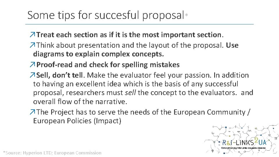 Some tips for succesful proposal* ↗Treat each section as if it is the most