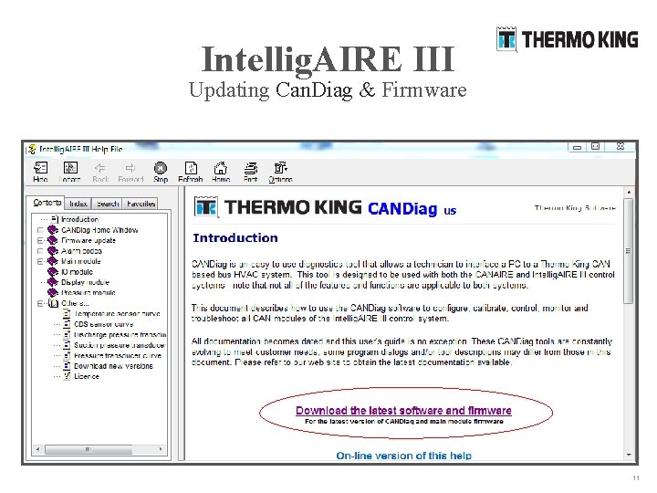 Intellig. AIRE III Updating Can. Diag & Firmware 11 