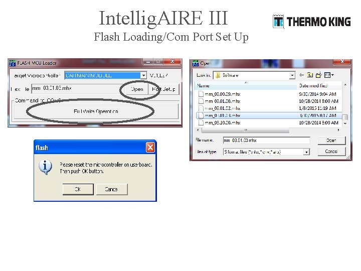 Intellig. AIRE III Steve Morris Loading/Com Port Set Up Thermo. Flash King, Bus Service