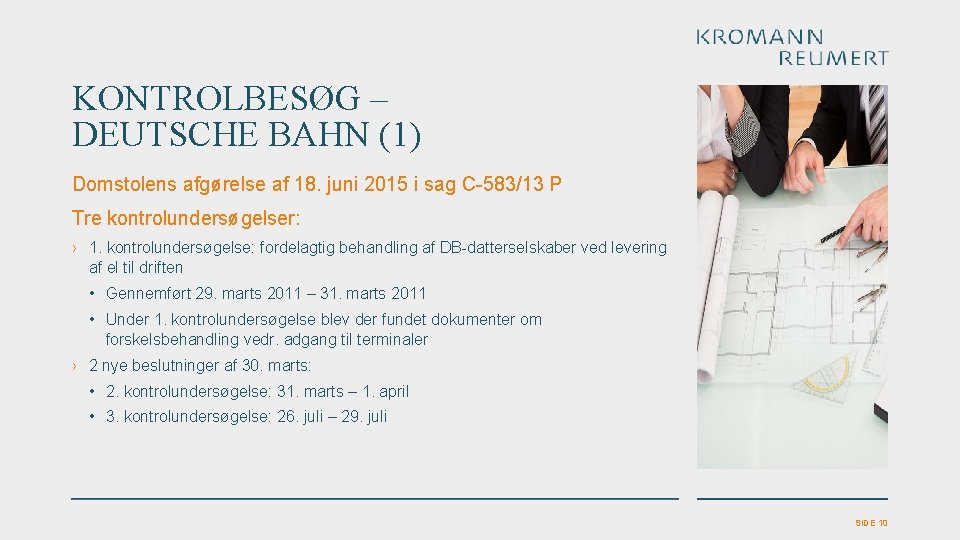 KONTROLBESØG – DEUTSCHE BAHN (1) Domstolens afgørelse af 18. juni 2015 i sag C-583/13