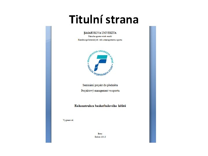 Titulní strana 