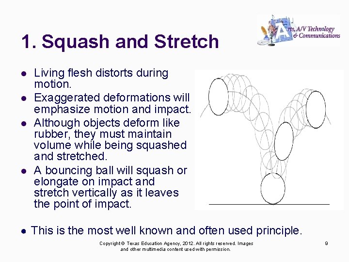 1. Squash and Stretch l l Living flesh distorts during motion. Exaggerated deformations will