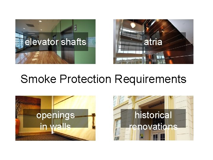 elevator shafts atria Smoke Protection Requirements openings in walls historical renovations 