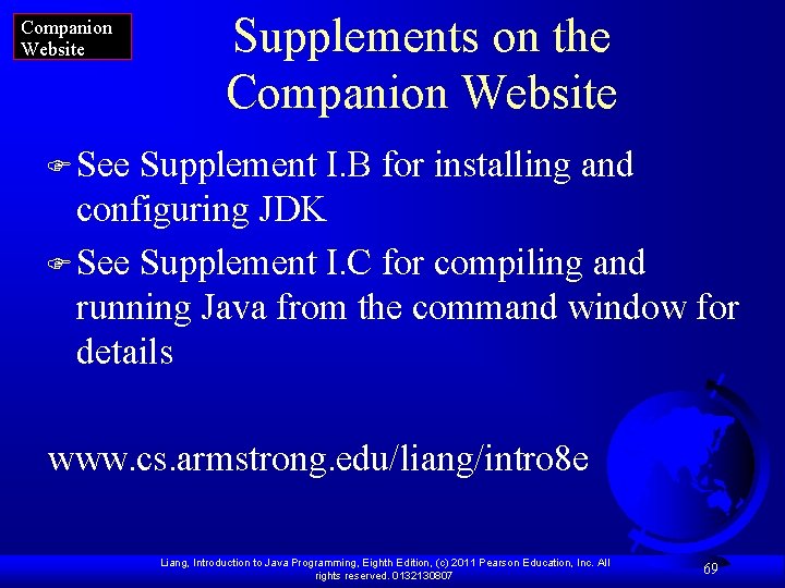 Companion Website Supplements on the Companion Website F See Supplement I. B for installing