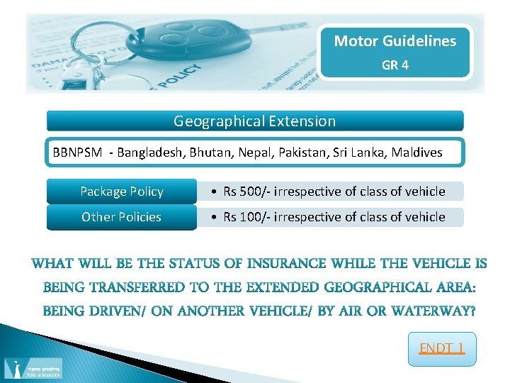 Motor Guidelines GR 4 Geographical Extension BBNPSM - Bangladesh, Bhutan, Nepal, Pakistan, Sri Lanka,