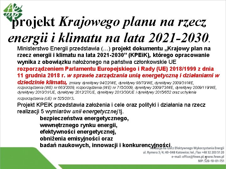 projekt Krajowego planu na rzecz energii i klimatu na lata 2021 -2030. Ministerstwo Energii projekt Krajowego planu na rzecz energii i klimatu na lata 2021 -2030. Ministerstwo Energii