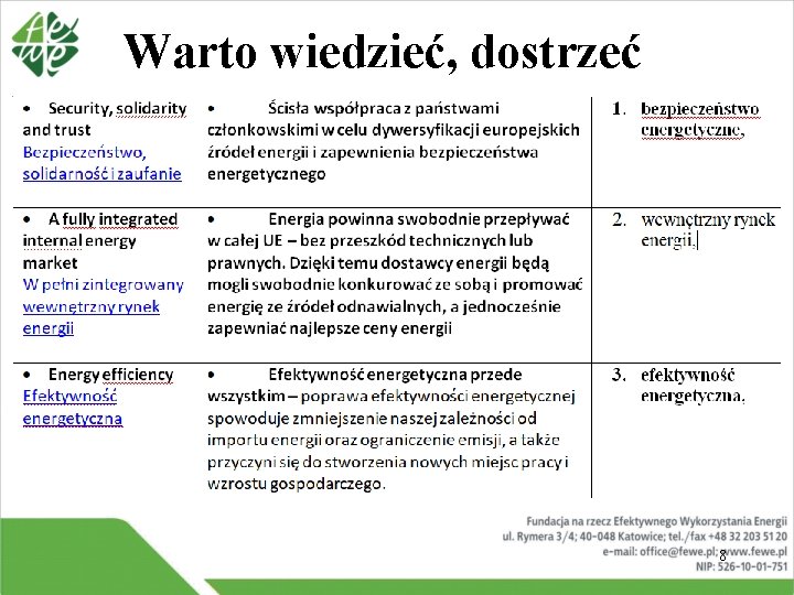 Warto wiedzieć, dostrzeć. 8 Warto wiedzieć, dostrzeć. 8