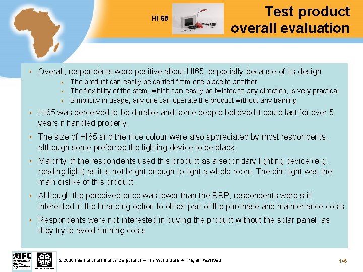HI 65 § Test product overall evaluation Overall, respondents were positive about HI 65,