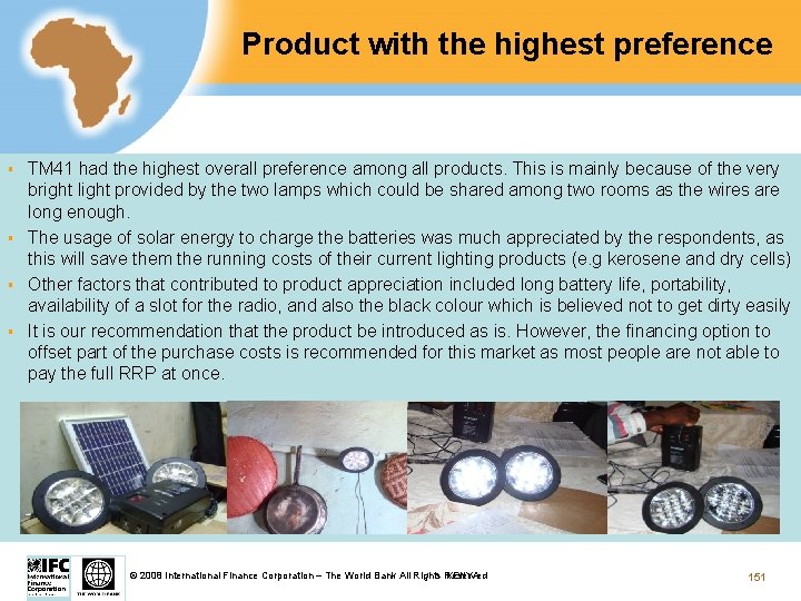 Product with the highest preference § § TM 41 had the highest overall preference