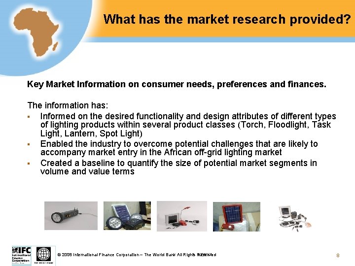 What has the market research provided? Key Market Information on consumer needs, preferences and