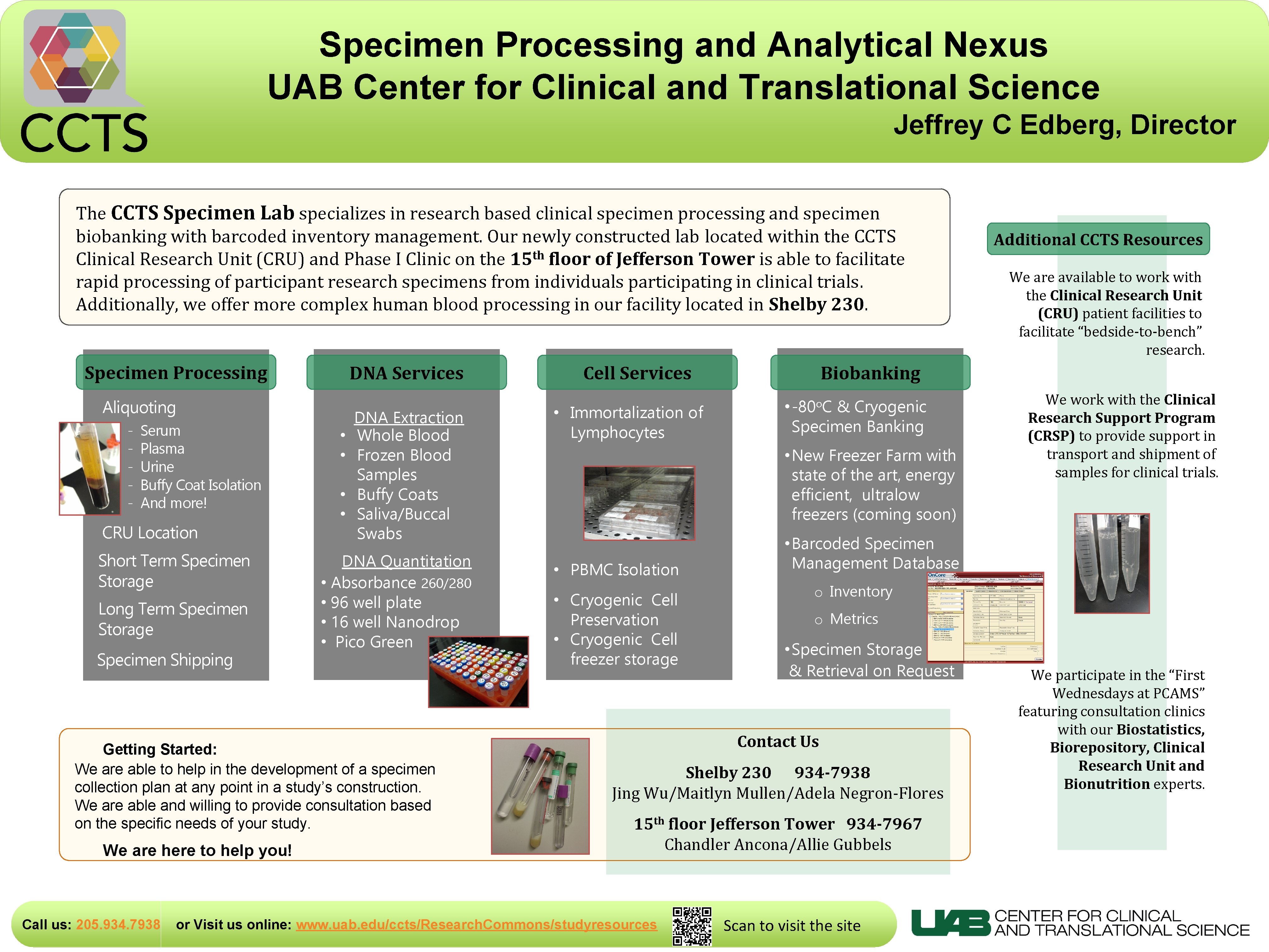 Specimen Processing and Analytical Nexus UAB Center for Clinical and Translational Science Jeffrey C