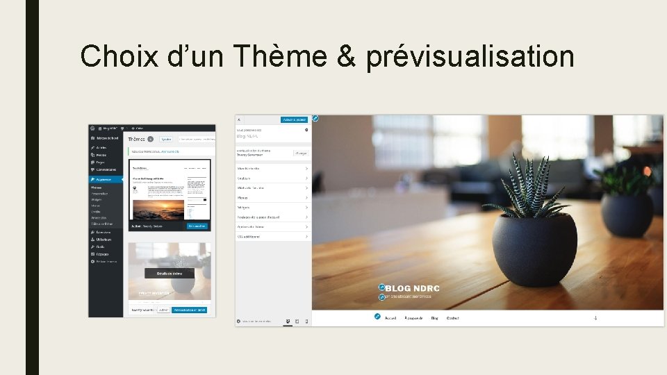 Choix d’un Thème & prévisualisation 