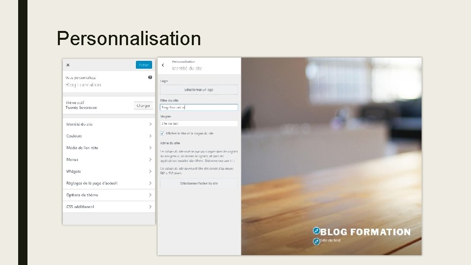 Personnalisation 