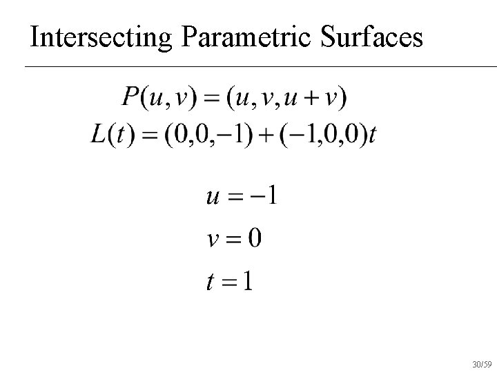 Intersecting Parametric Surfaces 30/59 