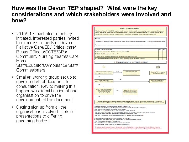 How was the Devon TEP shaped? What were the key considerations and which stakeholders