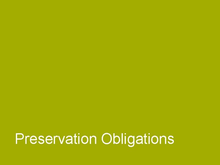 Preservation Obligations 