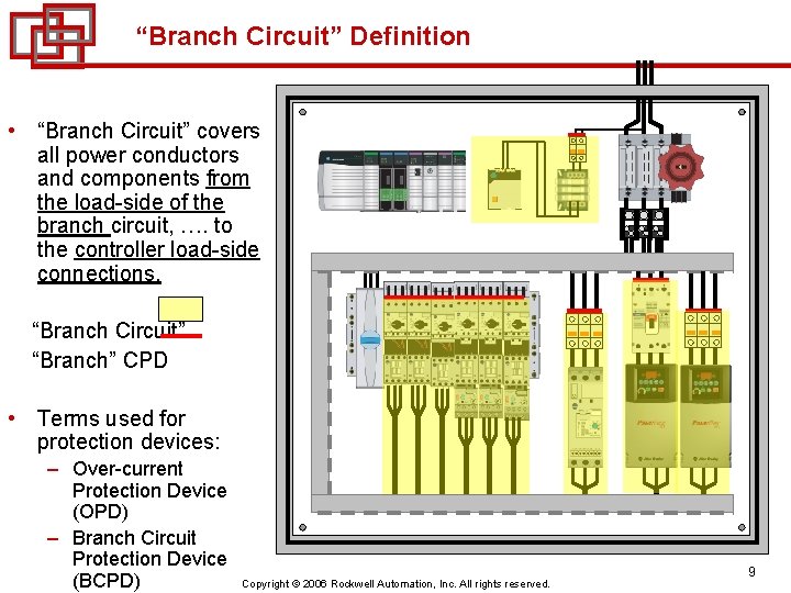 “Branch Circuit” Definition • “Branch Circuit” covers all power conductors and components from the