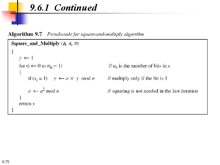 9. 6. 1 Continued 9. 75 