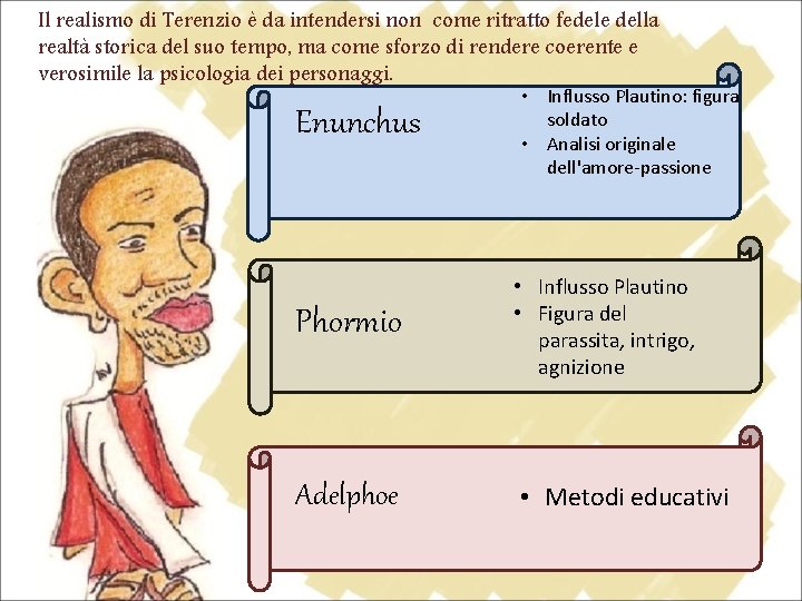 Il realismo di Terenzio è da intendersi non come ritratto fedele della realtà storica