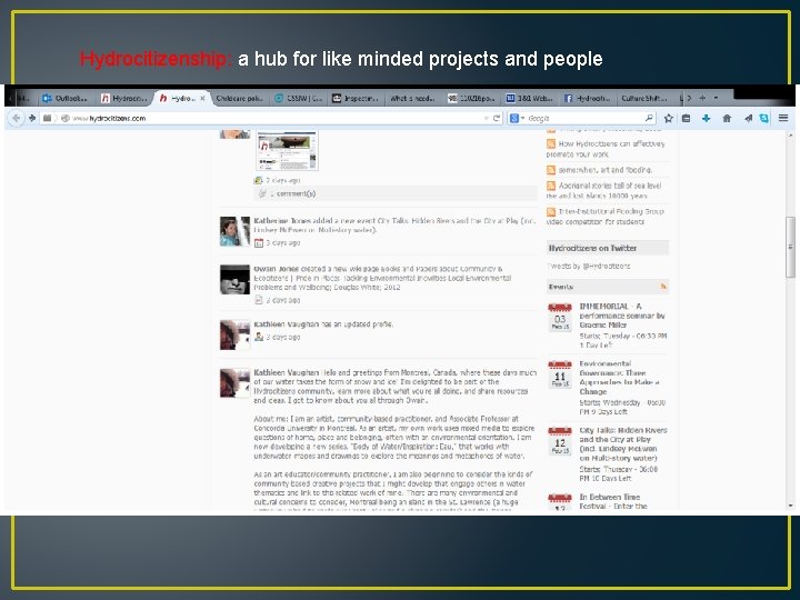 Hydrocitizenship: a hub for like minded projects and people 