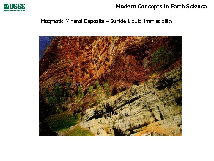 Modern Concepts in Earth Science Magmatic Mineral Deposits – Sulfide Liquid Immiscibility Pentlandite Pyrrhotite