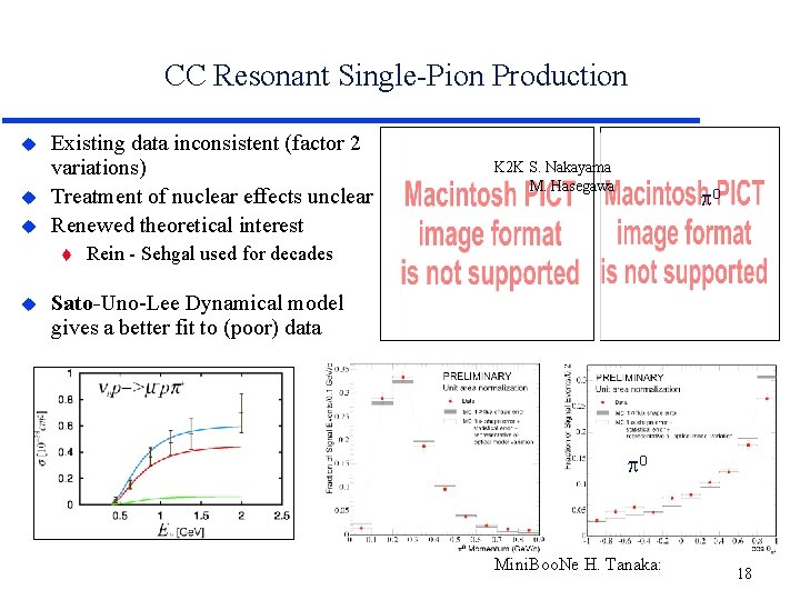 CC Resonant Single-Pion Production Existing data inconsistent (factor 2 variations) Treatment of nuclear effects CC Resonant Single-Pion Production Existing data inconsistent (factor 2 variations) Treatment of nuclear effects