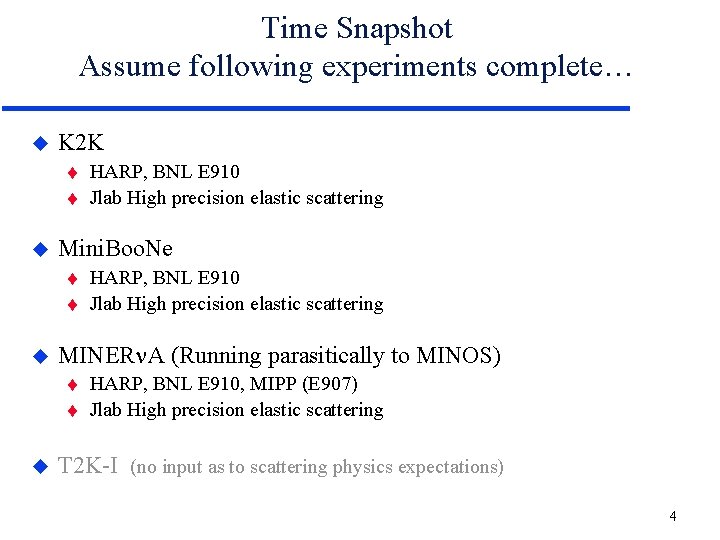 Time Snapshot Assume following experiments complete… K 2 K t t Mini. Boo. Ne Time Snapshot Assume following experiments complete… K 2 K t t Mini. Boo. Ne