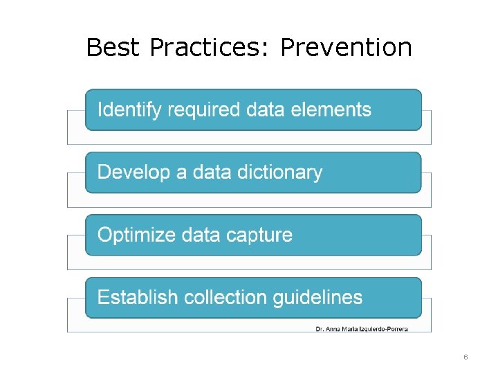 Best Practices: Prevention 6 