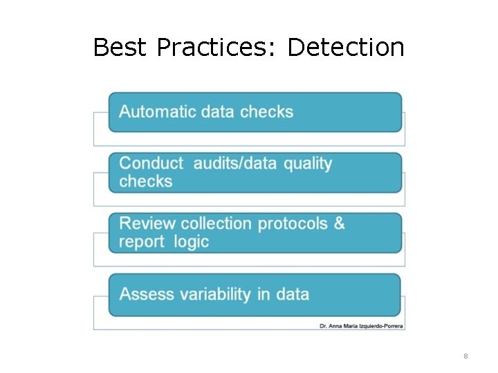 Best Practices: Detection 8 