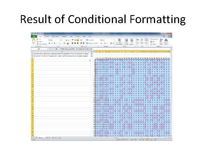 Result of Conditional Formatting 