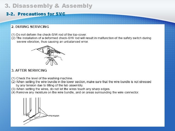3. Disassembly & Assembly 3 -2. Precautions for SVC 