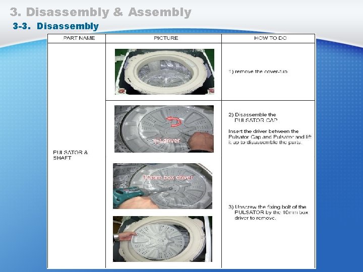 3. Disassembly & Assembly 3 -3. Disassembly 