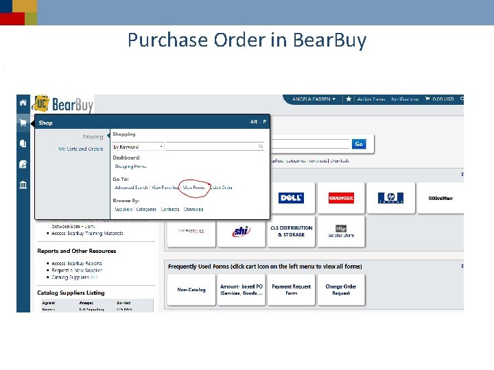 Purchase Order in Bear. Buy 